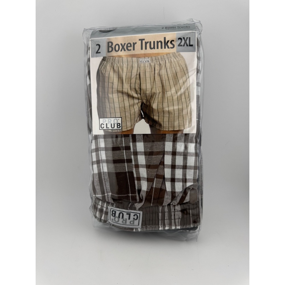 PRO CLUB 2 Boxer Trunks Mens 2XL Plaid Boxer Briefs Comfort &‎ Style